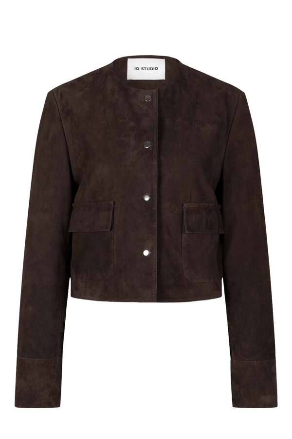 Velours-Lederjacke cropped